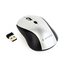 GEMBIRD GEMBIRD myš MUSW-4B-02-BS, černo-stříbrná, bezdrátová, USB nano receiver