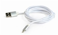 GEMBIRD GEMBIRD Kabel CABLEXPERT USB 2.0 Lightning (IP5 a vyšší) nabíjecí a synchronizační kabel, opletený, 1,8m, stříbrný, blis