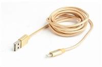 GEMBIRD GEMBIRD Kabel CABLEXPERT USB 2.0 Lightning (IP5 a vyšší) nabíjecí a synchronizační kabel, opletený, 1,8m, zlatý, blister