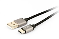 GEMBIRD GEMBIRD Kabel CABLEXPERT USB na USB-C kabel (AM/CM), 1,8m, opletený, černý, blister