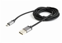 GEMBIRD Kabel CABLEXPERT USB A Male/Micro B Male 2.0, 1,8m, opletený, černý, blister