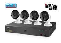 IGET iGET HOMEGUARD HGNVK85304 Kamerový PoE systém se SMART detekcí pohybu, 8-kanálový FullHD NVR + 4x FullHD venkovní kamera