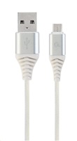 GEMBIRD GEMBIRD Kabel CABLEXPERT USB 2.0 AM na MicroUSB (AM/BM), 1m, opletený, bílo-stříbrný, blister, PREMIUM QUALITY