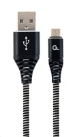 GEMBIRD Kabel CABLEXPERT USB 2.0 AM na MicroUSB (AM/BM), 1m, opletený, černo-bílý, blister, PREMIUM QUALITY