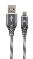 GEMBIRD GEMBIRD Kabel CABLEXPERT USB 2.0 AM na Type-C kabel (AM/CM), 1m, opletený, šedo-bílý, blister, PREMIUM QUALITY
