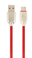 GEMBIRD GEMBIRD Kabel CABLEXPERT USB 2.0 AM na Type-C kabel (AM/CM), 1m, pogumovaný, červený, blister, PREMIUM QUALITY