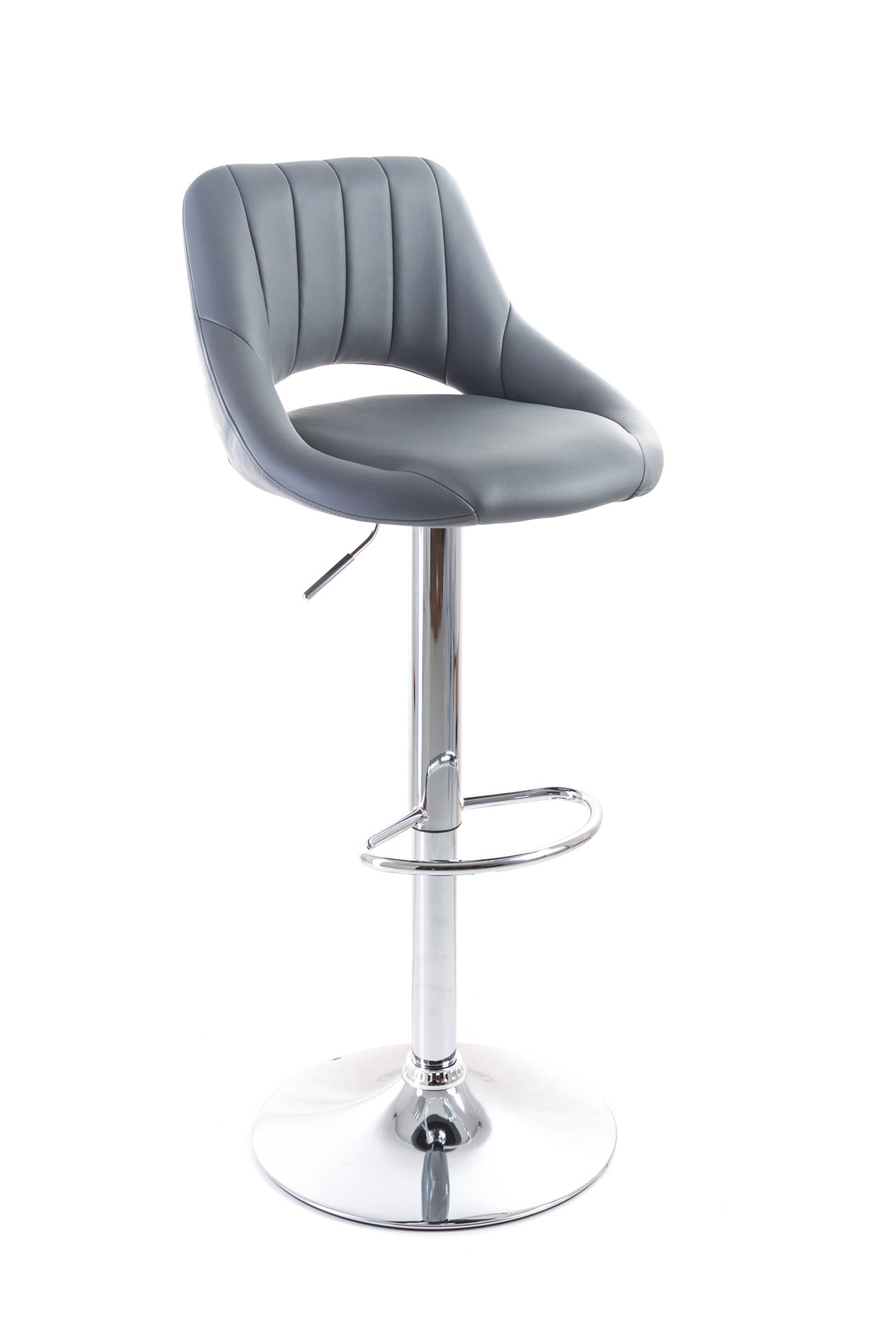 G21 G21 Aletra grey, Barová židle koženková, prošívaná, šedá