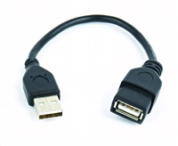 GEMBIRD USB kabel, A-A 15cm 2.0, prodlužovací, HQ Black, zlacené kontakty