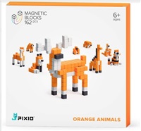 PIXIO PIXIO Orange Animals magnetická stavebnice