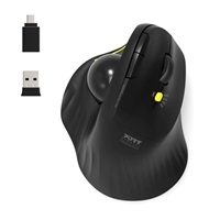 PORT PORT bezdrátová ergonomická myš ERGONOMIC TRACKBALL, 2,4 Ghz & Bluetooth, USB-A/C, černá