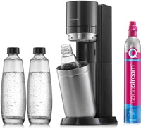 SODASTREAM SodaStream Duo Titan Promo-Pack výrobník sody, 2 skleněné láhve, 1 plastová láhev, bombička s CO2, černý