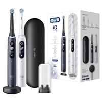ORAL-B Oral-B iO8 Series Duo set zubních kartáčků, magnetický, displej, 6 režimů, tlakový senzor, 2 kusy, černá a bílá