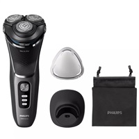 PHILIPS Philips Series 3000 S3343/13 zastřihovač vousů, samoostřicí břity PowerCut, suché a mokré holení, černý