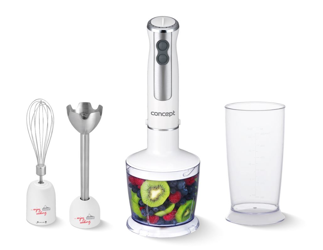 CONCEPT TM4721 Tyčový mixér 600 W s chopperem 500 ml, metlou a nádobou 600 ml