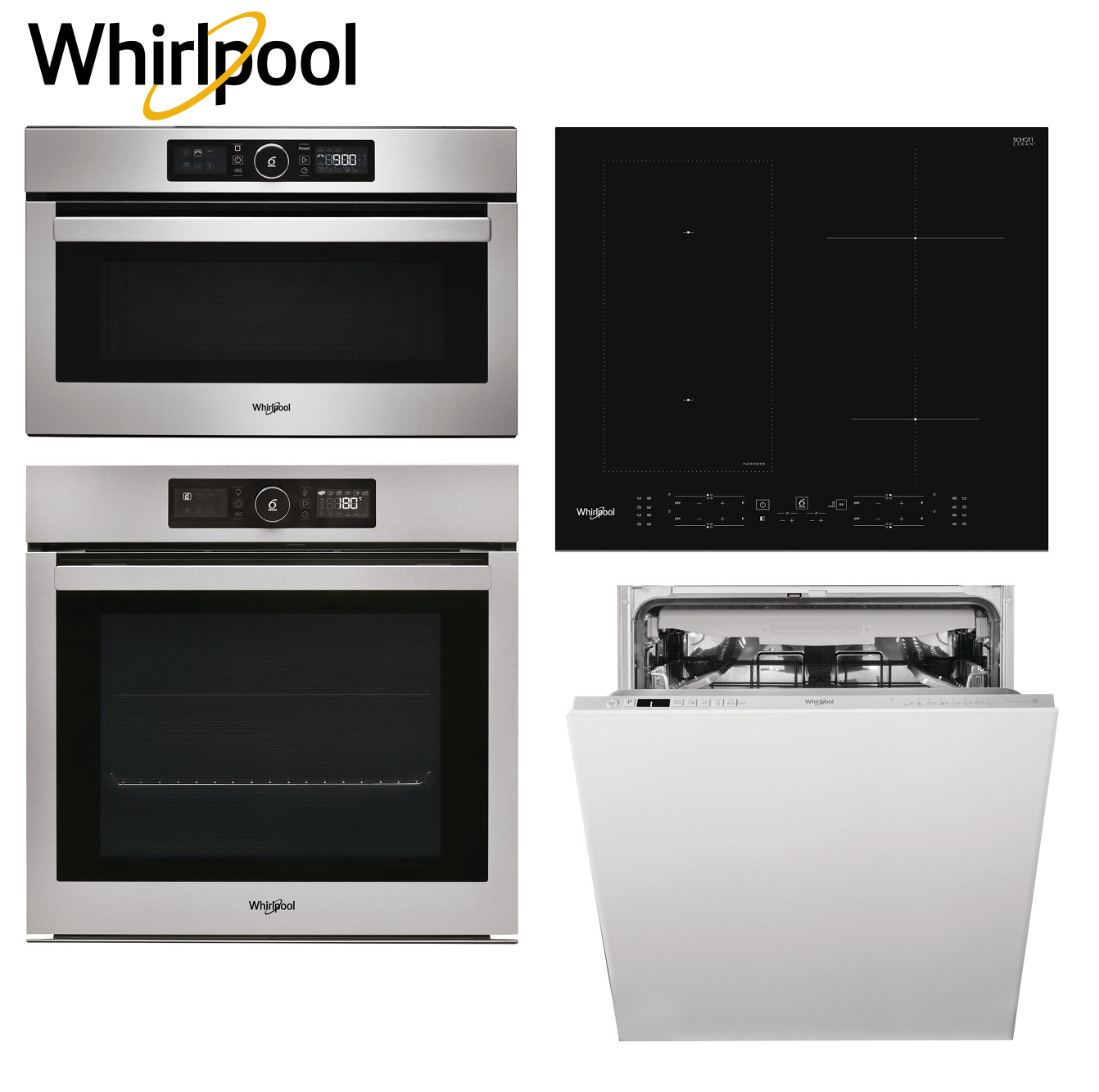 Set WHIRLPOOL OAKZ9 6200 CS IX + AMW 730 IX+ WL B1160 BF + WIC 3C33 PFE + Záruka 5 let na MOTOR VENTILÁTORU trouby a ČERPADLA myčky