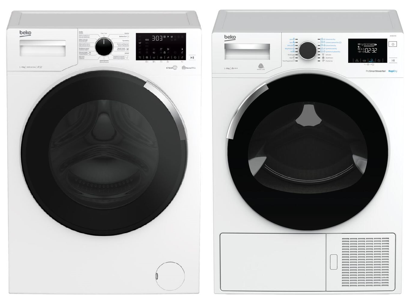 Set BEKO WTV8644CSXWAD + DH8544CSRX + Záruka 10 let na MOTOR pračky