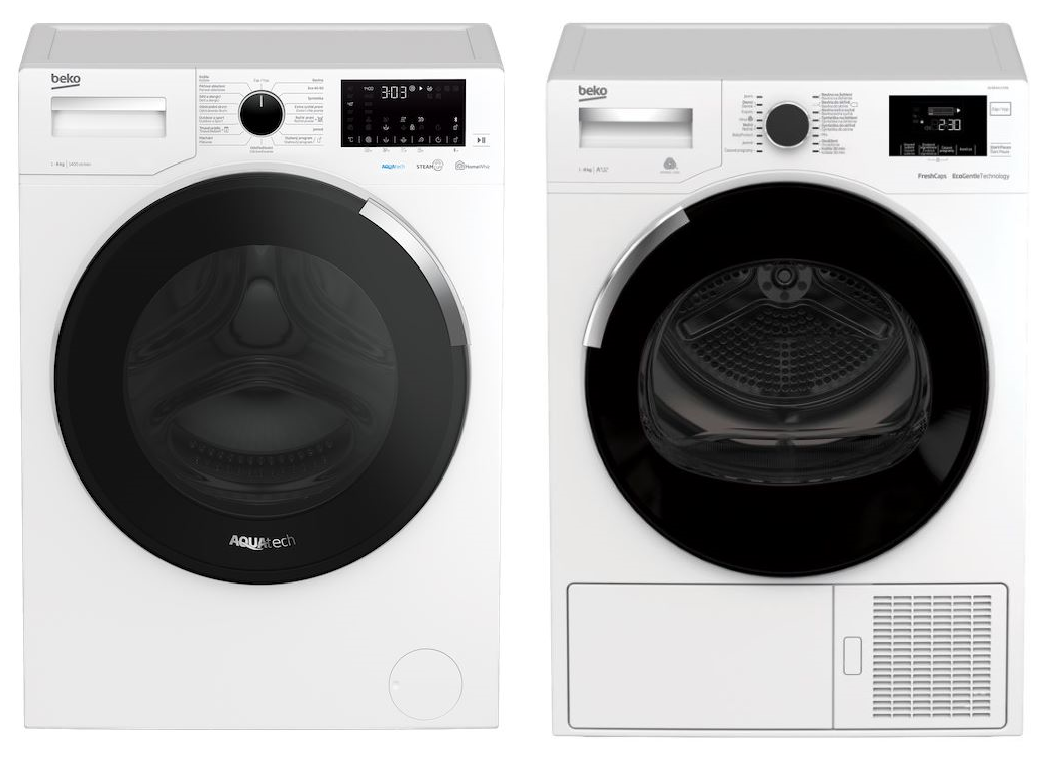 Set BEKO WUE8746CSN + DH8544CSFRX + Záruka 10 let na MOTOR sušičky