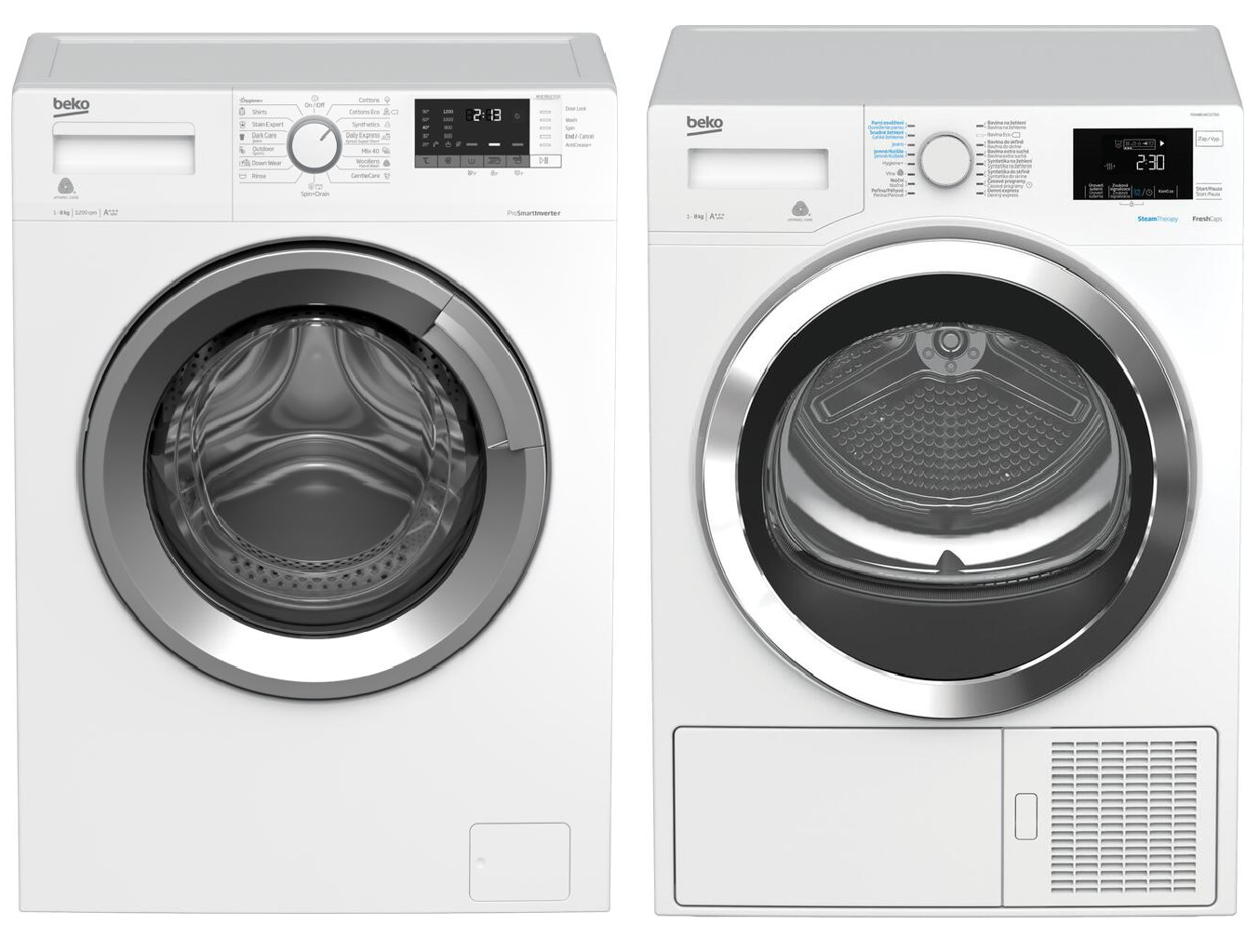 BEKO Set BEKO HWUE8712CSXS0 + FDH8634CSSTRX + 10 LET ZÁRUKA na motor sušičky