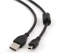 GEMBIRD GEMBIRD Kabel USB 2.0 A-Mini B (5pin) propojovací, HQ s ferritovým jádrem, 1,8m, černý