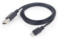 GEMBIRD GEMBIRD USB 2.0 Lightning (IP5 a vyšší) nabíjecí a synchronizační kabel, 1m, černý