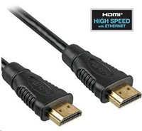 PremiumCord HDMI High Speed + Ethernet kabel, zlacené konektory, 1m