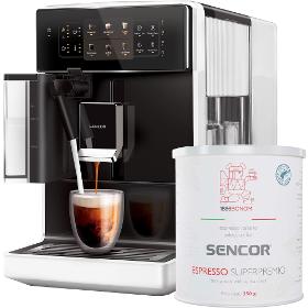 SENCOR SES 9301WH + 2,5KG kávy