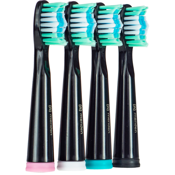 Náhradní hlavice ke kartáčkům Meriden Sonic+ Smart Black (MS349B) 4ks 