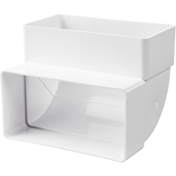 Kluge KVS180104 Svislé koleno, kanál plochý 220x90 mm, 90°, bílé