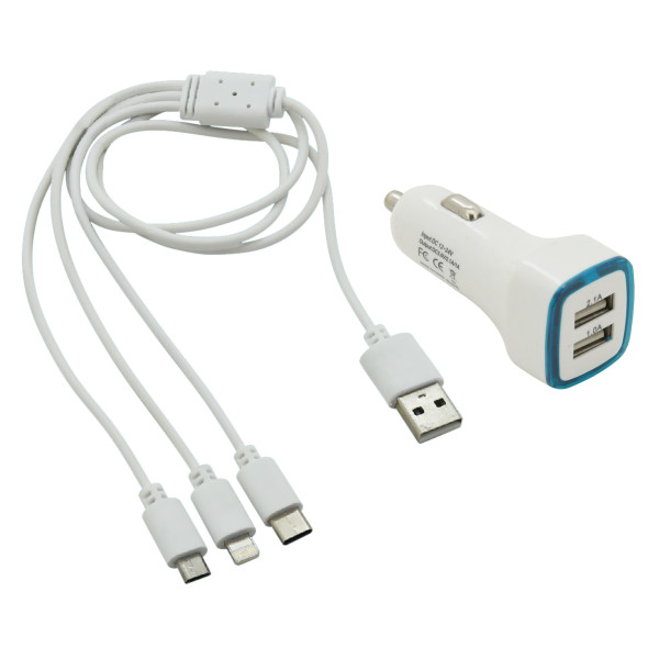 Compass Nabíječka telefonu USB 3in1 (micro USB, iPhone, USB C)