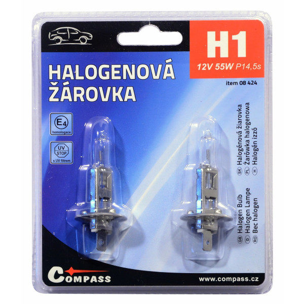 Compass Žárovka 12V H1 55W P14,5s blister 2ks