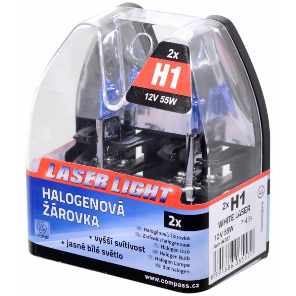 Compass Žárovka 12V H1 55W P14,5s WHITE LASER 2ks