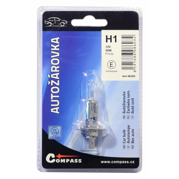 Compass Žárovka 12V H1 55W P14,5s blister 1ks