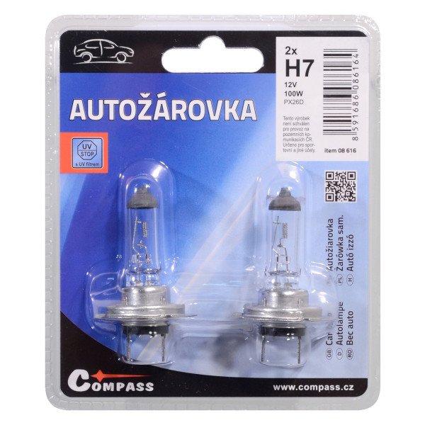 Compass Žárovka 12V H7 100W PX26d blister 2ks