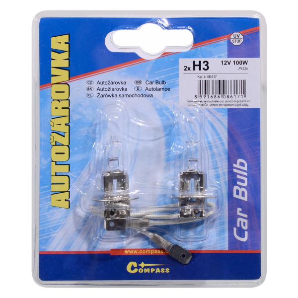 Compass Žárovka 12V H3 100W Pk22s blister 2ks