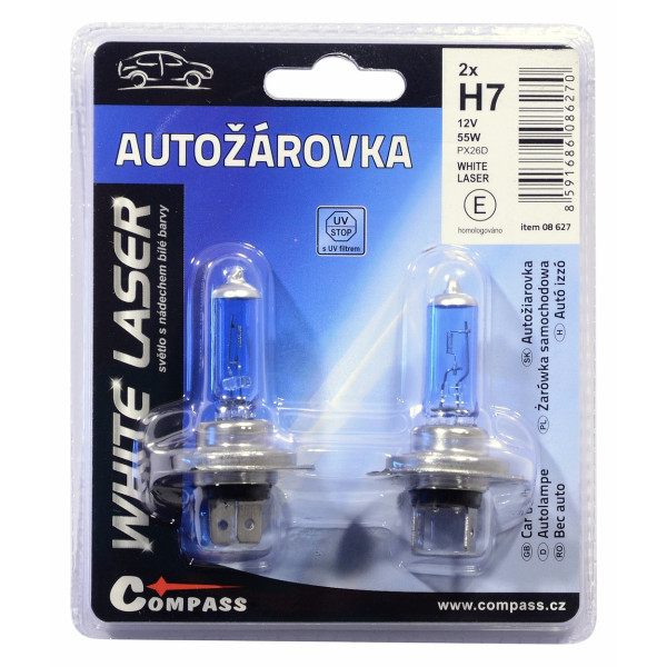 Compass Žárovka 12V H7 55W PX26d WHITE LASER blister 2ks