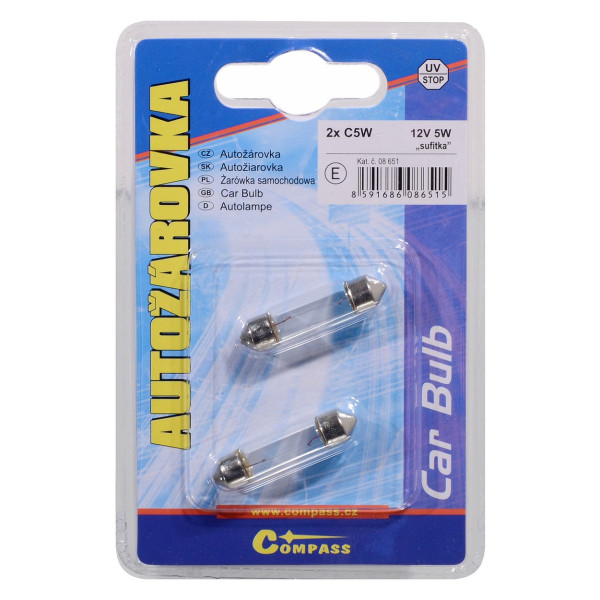 Compass Žárovka 12V C5W 5W sufit blister 2ks