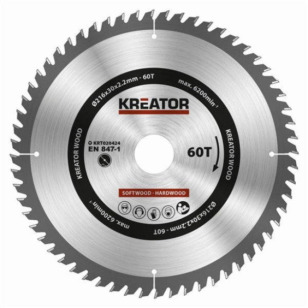 Pilový kotouč na dřevo 216mm, 60T