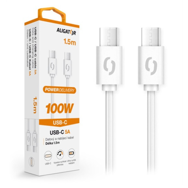 ALI DK 100W, USB-C/USB-C, bílý DATKP47