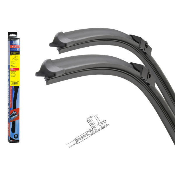 Compass Stěrače FLAT SET (PIN) 530+530mm SUP I