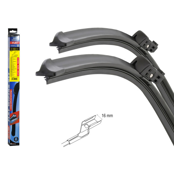 Compass Stěrače FLAT SET (CUBE16) 610+410mm FAB III, RAP, CIT