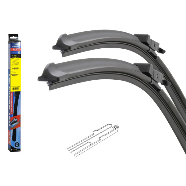 Compass Stěrače FLAT SET (SLOT) 550+480mm