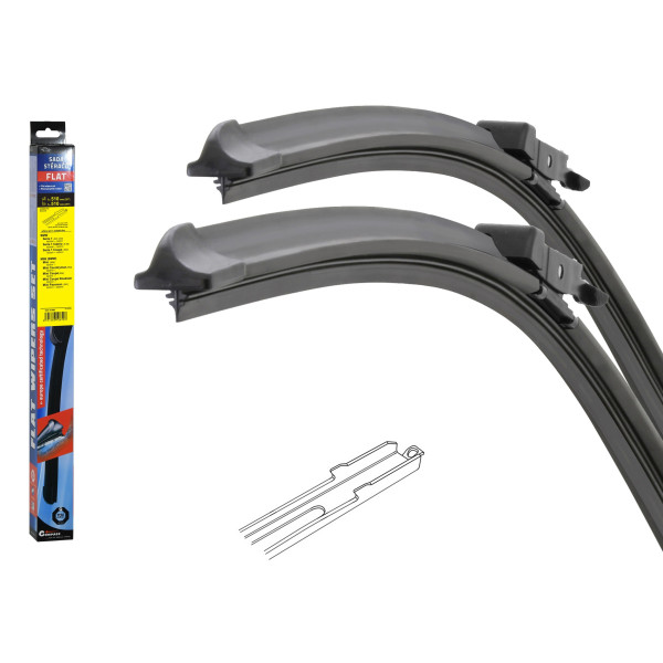 Compass Stěrače FLAT SET (SLOT) 510+510mm