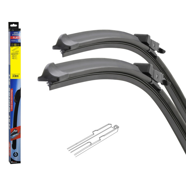 Compass Stěrače FLAT SET (SLOT) 660+580mm