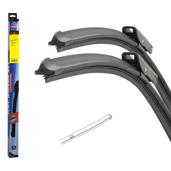 Compass Stěrače FLAT SET (BOLT) 750+660mm