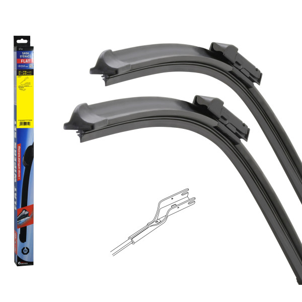 Compass Stěrače FLAT SET (U-CUBE) 710+410mm