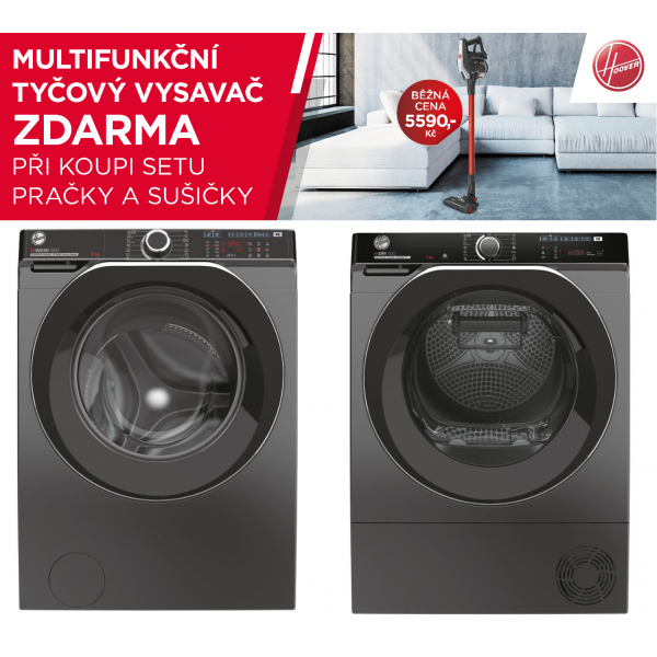 Set HOOVER HWP 49AMBCR/1-S + NDPEH 9A3TCBERXSS + Záruka 5 let ZDARMA /11 let na MOTOR + Vysavač ZDARMA