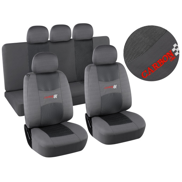 Compass Potahy sedadel sada 9ks CARBON LIGHT šedé AIRBAG