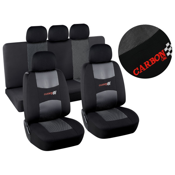 Compass Potahy sedadel sada 9ks CARBON DARK černé AIRBAG