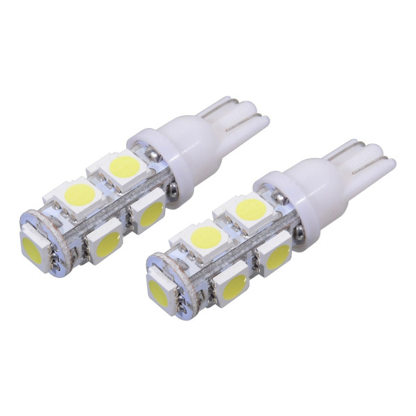 Compass Žárovka 9 SUPER LED 12V T10 bílá 2ks