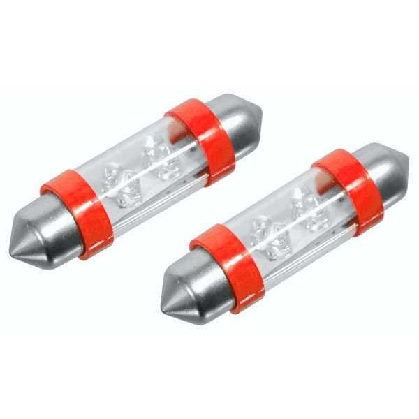 Compass Žárovka 4LED 12V suf. SV8.5 38mm červená 2ks